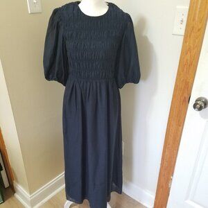 Rebecca Taylor - Midnight Blue/ Silk Cotton Blend Dress